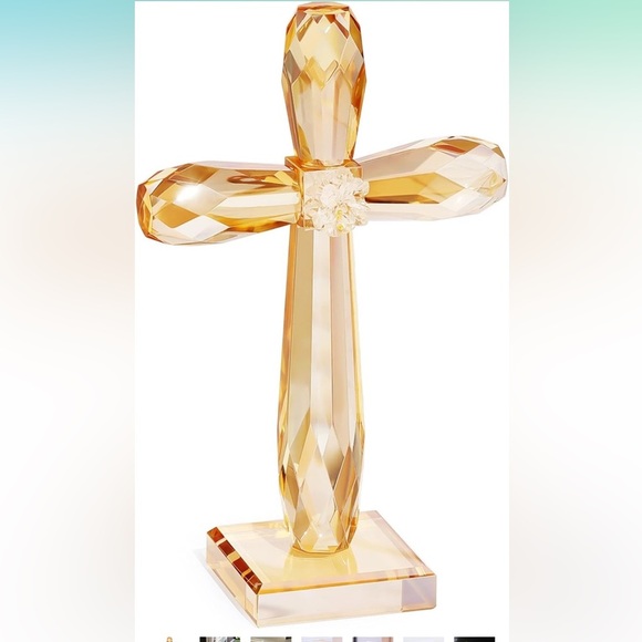 Champagne Crystal Standing Cross Figurine,Religious Gifts, Handmade

5014 - Picture 1 of 6